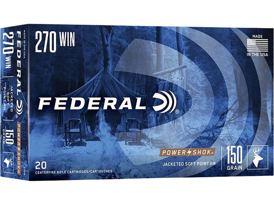 Federal Power-Shok 270 Winchester Ammo 150 Grain Jacketed Soft Point - 08436