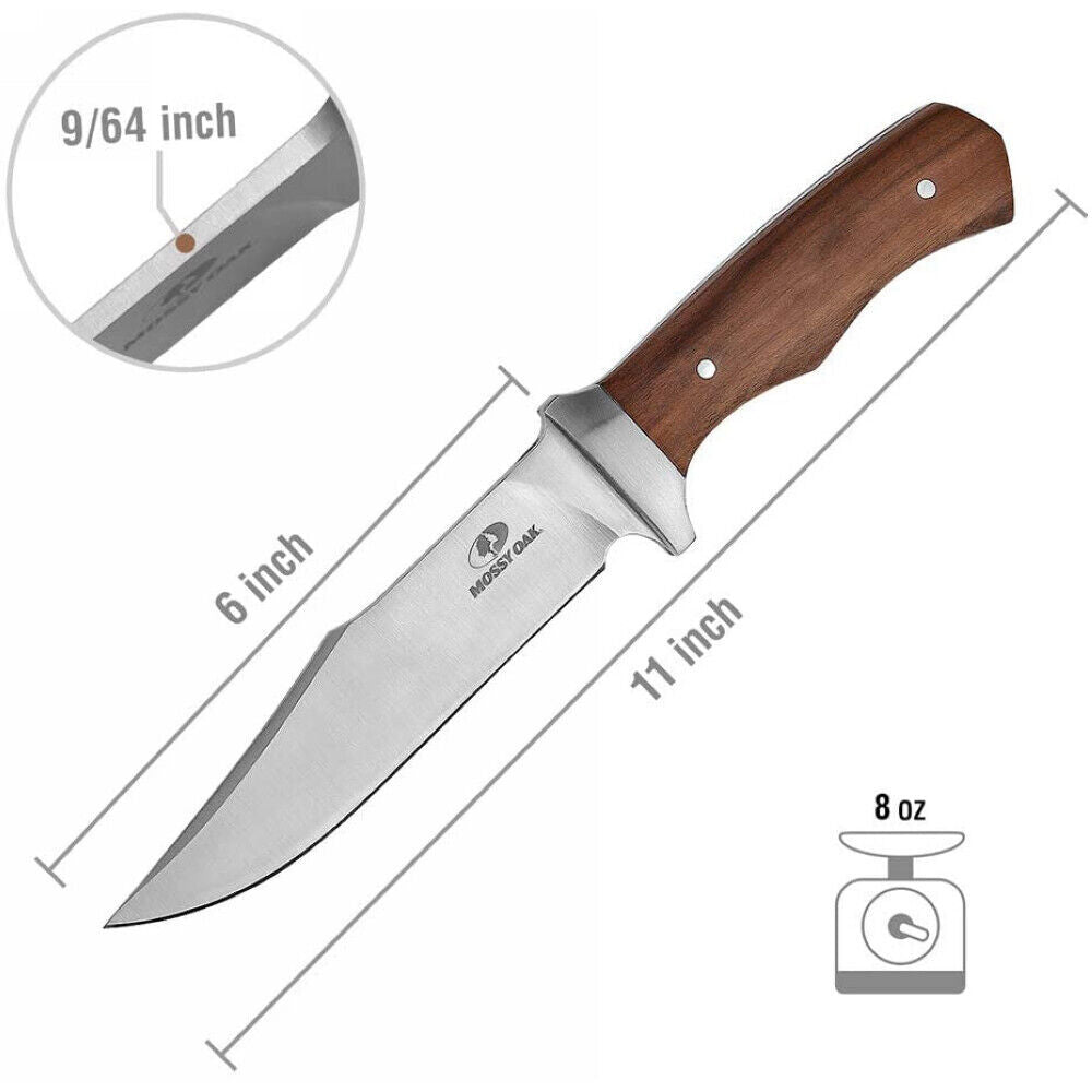 Full-tang Fixed Blade Wood Handle W/leather Sheath