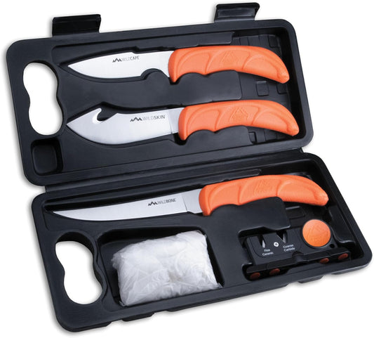 Outdoor Edge WildLite - 6-Piece Field to Freezer Hunting & Game Processing Knife Set with Gut Hook Blade, Caping Knife