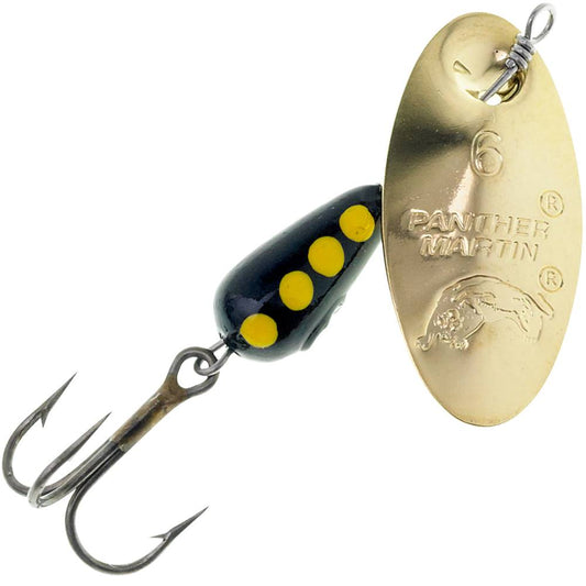 Panther Martin black with gold spinner - 1/4oz - 01016