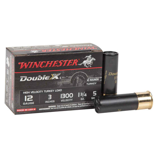 Winchester Double X High Velocity 12 Gauge 3in #5 1-3/4oz Turkey Shotshells - 10 Rounds - 01121