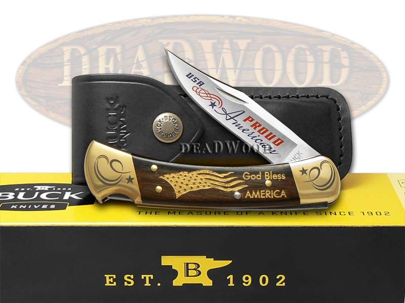 Buck 110™ Proud American Macassar Wood Folding Hunter Stainless Custom Pocket Knife Only 250 were made.  - 9210