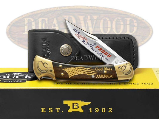 Buck 110™ Proud American Macassar Wood Folding Hunter Stainless Custom Pocket Knife Only 250 were made.  - 9210