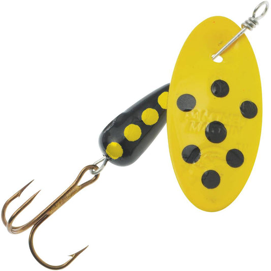 Panther Martin black with yellow spinner - 1/4oz