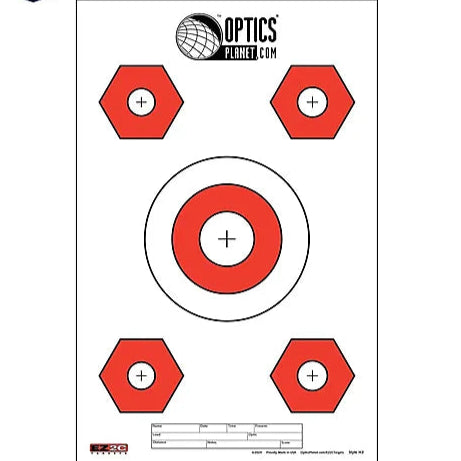 OpticsPlanet Exclusive EZ2C Targets Style H3 EZ2CSH03 Color: White/Red - EZ2CSH03